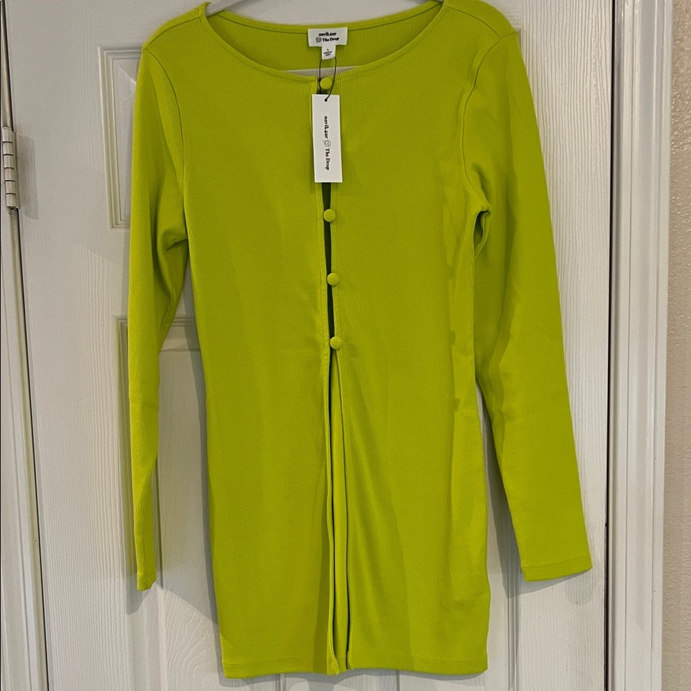 The Drop Bright Lime Button-Down Shirt